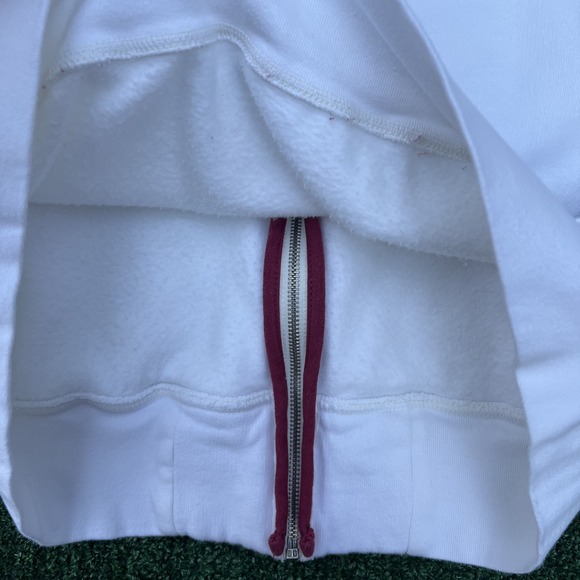 VTG Nautica Hoodie Mens XL White Striped Full Zip Skater Boxy Spellout 90s Y2K - Picture 11 of 12